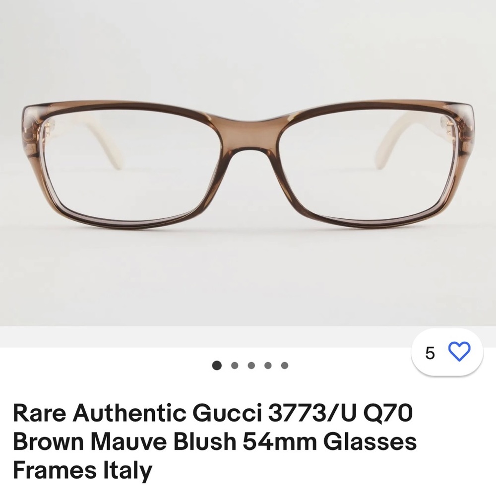 Rare Authentic Gucci 3773/U Q70 Brown Mauve Blush Glasses Frames Italy & GG case